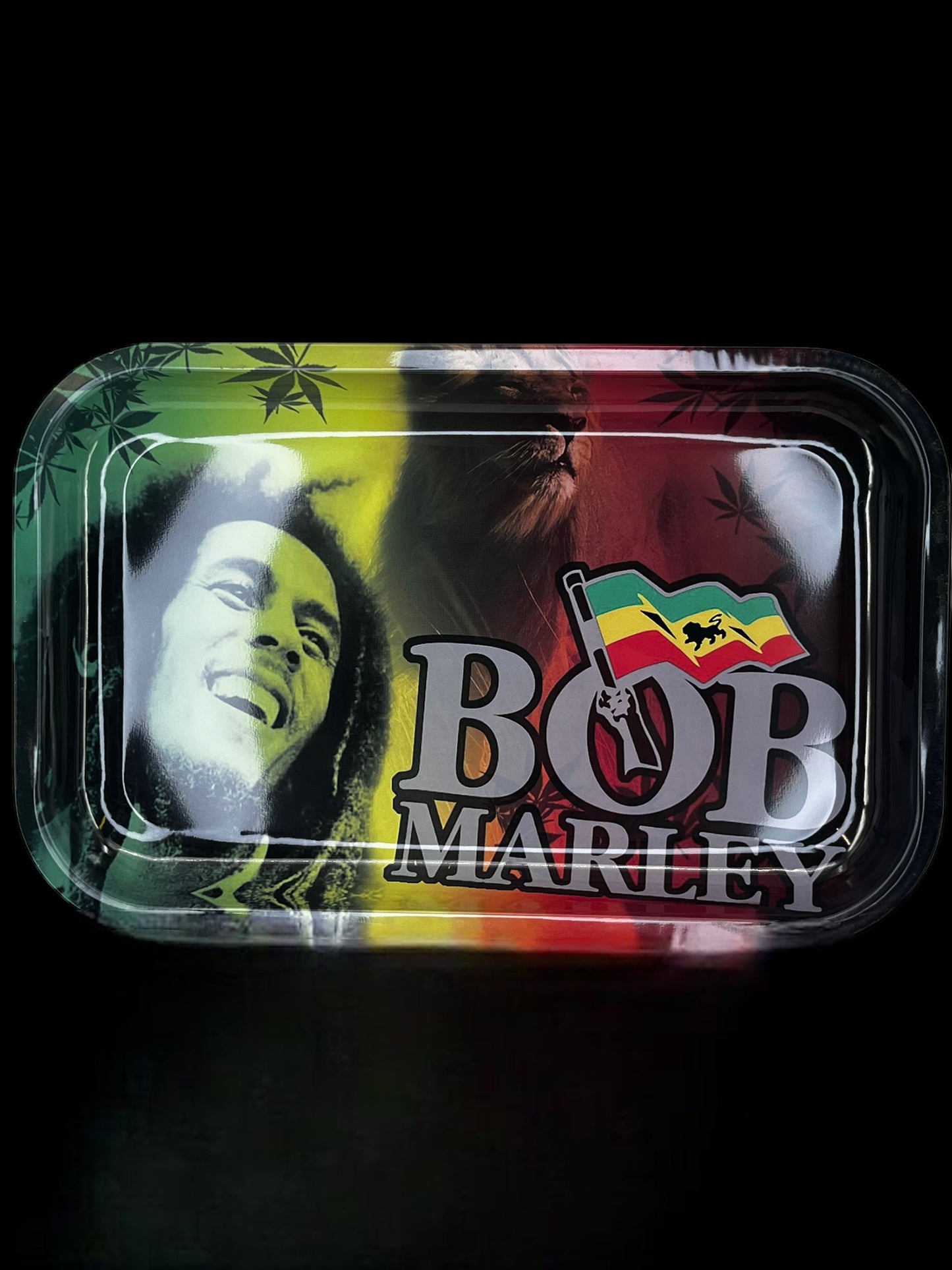 11 x 7 Metal Rolling Tray - Bob Marley & Flag